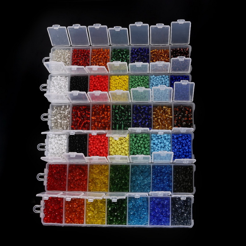 1900Pcs/Box 3mm Glass Seed Beads Czech Charm Crystal Spacer Colorful Beads  For Bracelets Jewelry Making Kits DIY Accessories Set - AliExpress