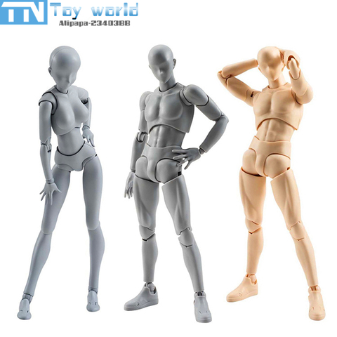 2017 SHF Artist Movable Limbs Male Female 13cm PVC Sketch model Toy Figure Model Mannequin bjd Art Sketch Draw Action Figures ► Photo 1/1