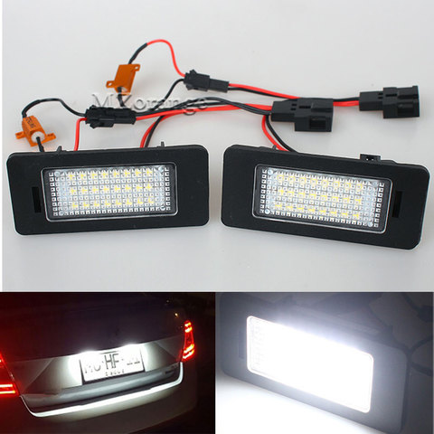 2PCS 24-SMD LED Number License Plate Light Fit For SKODA Octavia