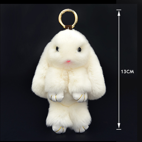 Rabbit Keychain Cute Fluffy Bunny Keychain Pompom Key Ring Cute