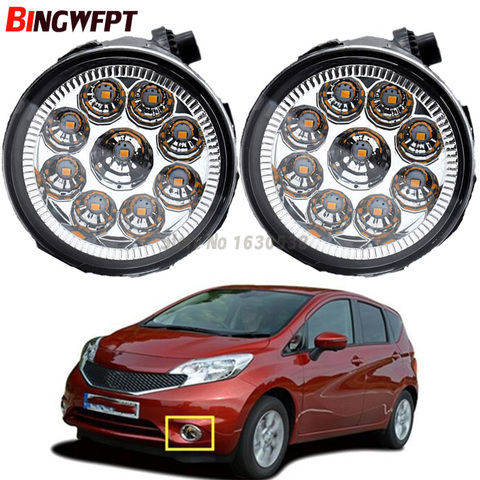 1 Pair Car Left + Right Fog Light LED Light Daytime Running Light Halogen Lamp For Nissan Note (E11) MPV 2006- ► Photo 1/1