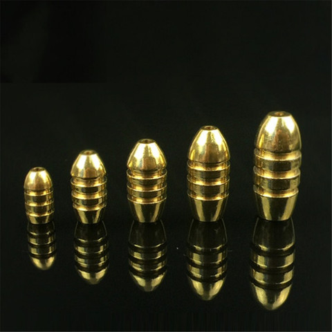 5Pcs/lot Bullet Shape Gold Lead Fishing Sinker 1.8g/3.5g/5g/7g/10g Weight For Lure Sea Fishing  Accessories Tools ► Photo 1/6