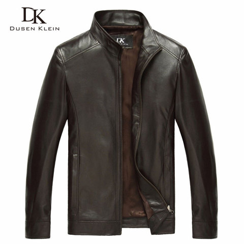 Luxury Man Genuine sheepskin leather jacket Brand Dusen Klein men slim Designer spring leather coats Black/Brown 14B0109 ► Photo 1/6