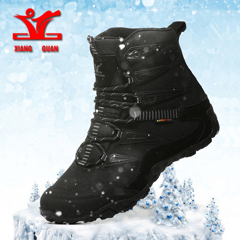 XIANG GUAN new winter hiking shoes men anti slip snow boots men outdoor sport shoes women plush lining warm trekking shoes women ► Photo 1/6