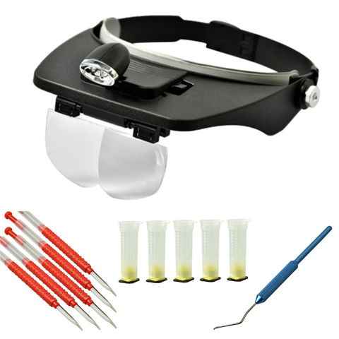 DLKKLB Beekeeping Grafting Tool Set Led Magnified Lens Wear+aluminium Handle Grafting Tool+plastic Grafting Tool Queen Cell Cup ► Photo 1/6