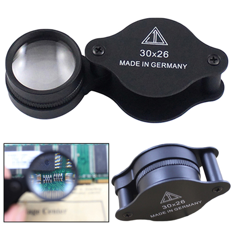 30X Metal Illuminated Jewelry Loop Magnifier Eye Loupe with LED Light -  AliExpress