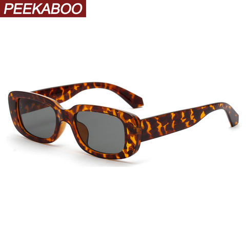 Peekaboo men rectangle sunglasses leopard women 2022 summer ladies sun glasses retro square black pink uv400 dropshipping ► Photo 1/6