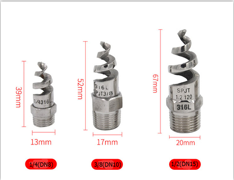 All Size 316L Stainless Steel Spiral Jet Nozzle,Industrial Spray Dust Remove Nozzle,Full Cone Spiral Nozzle for Garden ► Photo 1/6