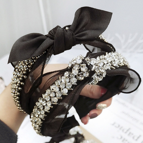 Fashion Pearl Rhinestone Jewelled Hair Bands For Women Girls Lace Hairband  Headband Hair Accessories Haar Hair Clips Diademas - Price history & Review  | AliExpress Seller - ChenRong Store 