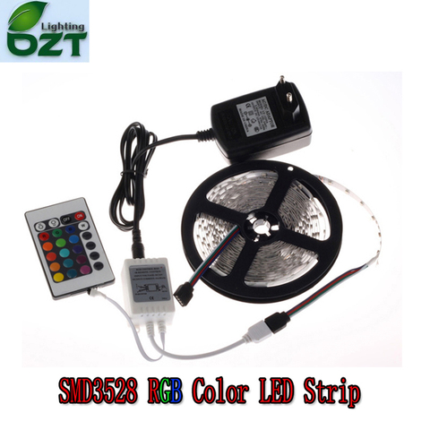 5M 3528 SMD 300Leds RGB LED Flexible Strip Light /12V DC Power Supply /IR Remote