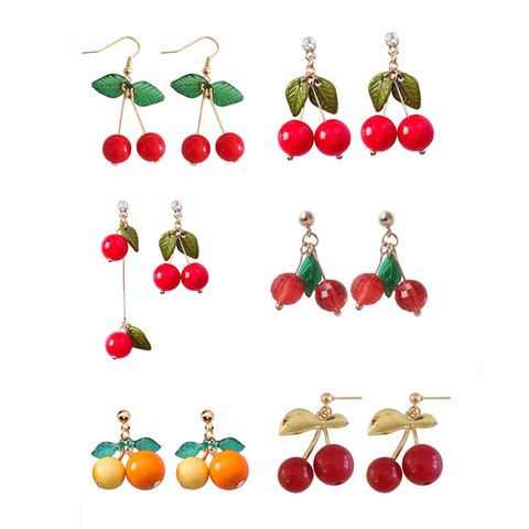 Cherry earrings female cute joker of fruit eardrop Girls fashion woman earrings fine jewelry accessories earrings dangle earring ► Photo 1/6