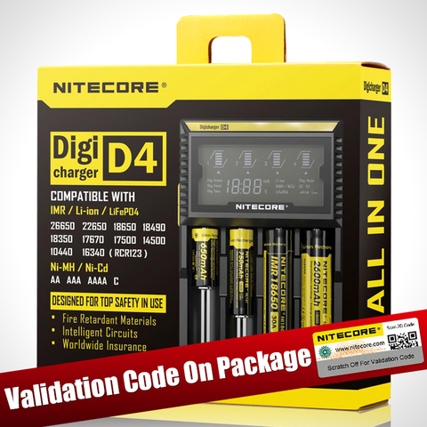 Nitecore D4 D2 New I4 I2 Digicharger LCD Intelligent Circuitry Global Insurance li-ion 18650 14500 16340 26650 Battery Charger ► Photo 1/4