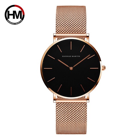 High Quality A++++ Stainless Steel Mesh Band Japan Quartz Movement Waterproof Women Rose Gold Ladies Watch 36mm Dropshipping ► Photo 1/6