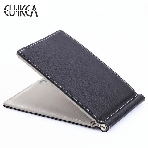 CUIKCA South Korea Style Money Clips Fashion Men Wallet Purse Ultrathin Slim Wallet Mini Leather Wallet ID Credit Card Cases ► Photo 1/6