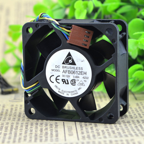 Original DELTA AFB0612EH 6CM 6CM 12V 0.48A 6025 4 wire ball bearing cooling fan 60x60x25mm ► Photo 1/2