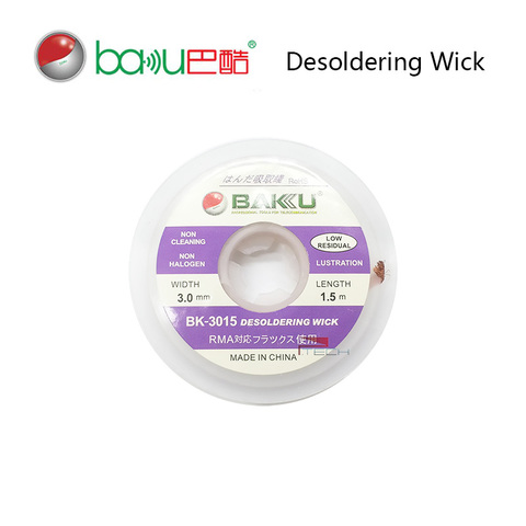BAKU Solder Wick Remover Desoldering Braid Flux Roll 1.5mm 2.5mm 3mm for BGA Soldering ► Photo 1/6
