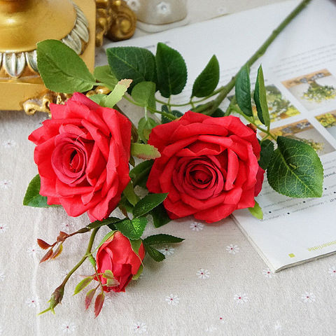 New Artificial Paris perfume roses fake Flowers silk flores artificiales for home party Wedding decoration babyshower rose ► Photo 1/3