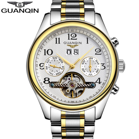 Luxury Watches men Top brand Original GUANQIN Sapphire Mechanical Waterproof Auto mechanical Watches fashion men wristwatch ► Photo 1/6