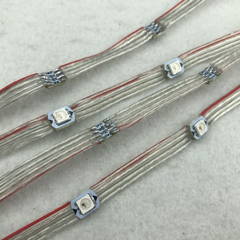 100pcs/string WS2815-RGB full color addressable LED pixel light with heatsink;DC12V input;5cm wire spacing;with all clear wire ► Photo 1/6