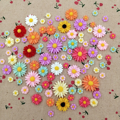 Resin Mix Color Daisy Flower Flat Back Resin Cabochon DIY Craft For Jewelry Hand Making Accessories Phone Case Decoration ► Photo 1/6