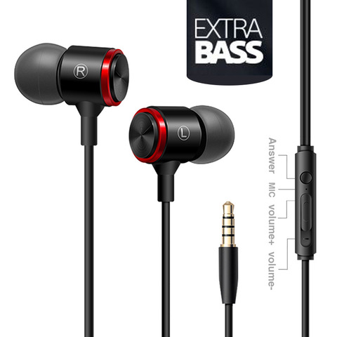 Duszake S320 Stereo Bass Headphone In-Ear 3.5MM Wired Earphones Metal HIFI Earpiece with MIC for Xiaomi Samsung Huawei Phones ► Photo 1/6