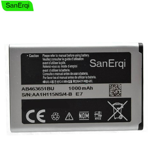 1000mAh Battery For Samsung AB463651BC AB463651BEC AB463651BU For SAMSUNG cell phone J800 B3410 C3060 C3222 C3322 C3500 ► Photo 1/1