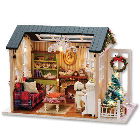 CUTEBEE Doll House Miniature DIY Dollhouse With Furnitures Wooden House Toys For Children  Holiday Times Z009 ► Photo 1/6