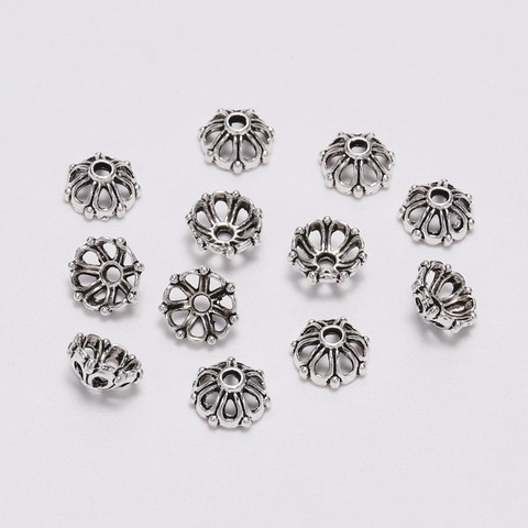100Pcs/Lot 8mm Antique Flower Bead End Caps For Jewelry Making Findings Needlework Diy Earrings Jewelry Spaced Beads Caps ► Photo 1/3