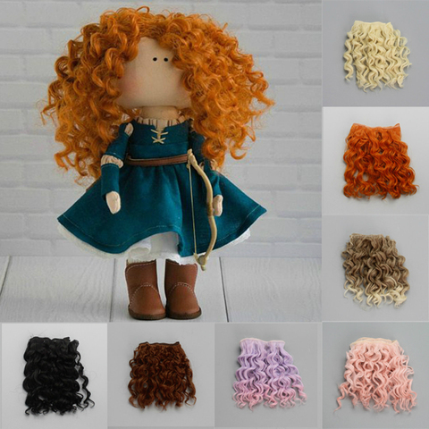 15*100cm High Quality Screw Curly Hair Extensions for All Dolls DIY Hair Wigs Heat Resistant Fiber Hair Wefts Accessories toys ► Photo 1/6
