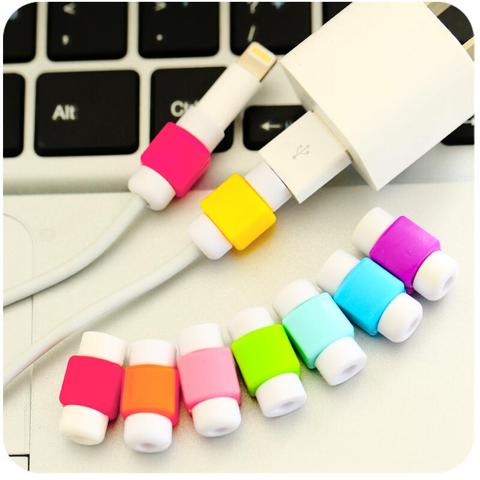 10pcs/lot Cute Cable earphones Protector For iPhone USB Colorful Data Charger Earphone Cable Cover protetor de cabo ► Photo 1/6