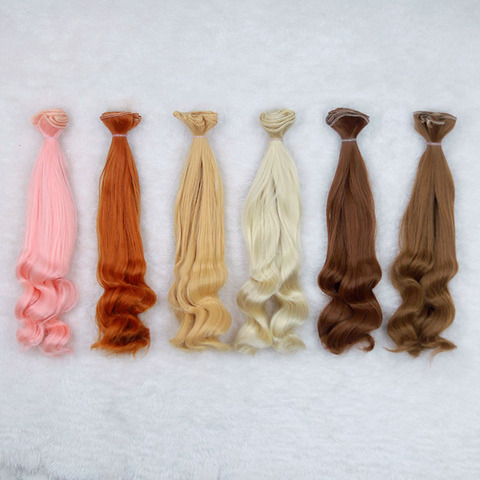 25cm Big Wave Wig High Temperature Heat Resistant Doll Hair For 1/3 1/4 1/6 BJD Diy Curly Wigs Semicircle Buckle Gradient ► Photo 1/3