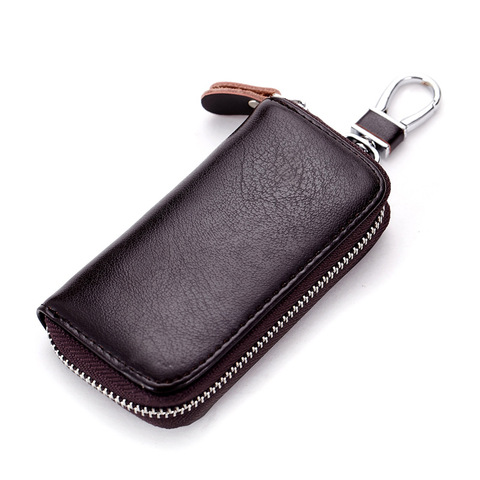 Cow Split Leather Men Women Key Holder House Keychain Bag Organizer Car Key Case Pouch Multifunctional Small Wallet Mini Purse ► Photo 1/6