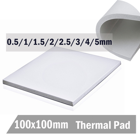 Gdstime 100mm*100mm*5mm White IC Chip Conduction Heatsink 0.5mm 1mm 1.5mm 2mm 3mm 4mm 5mm Thermal Pads Compounds Silicone Pad ► Photo 1/6