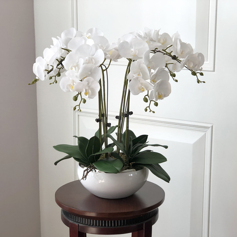 1 Set High Grade Orchids Arrangement Latex Silicon Real Touch Big Size Luxury Table Flower Home Hotel Decor  No Vase ► Photo 1/6