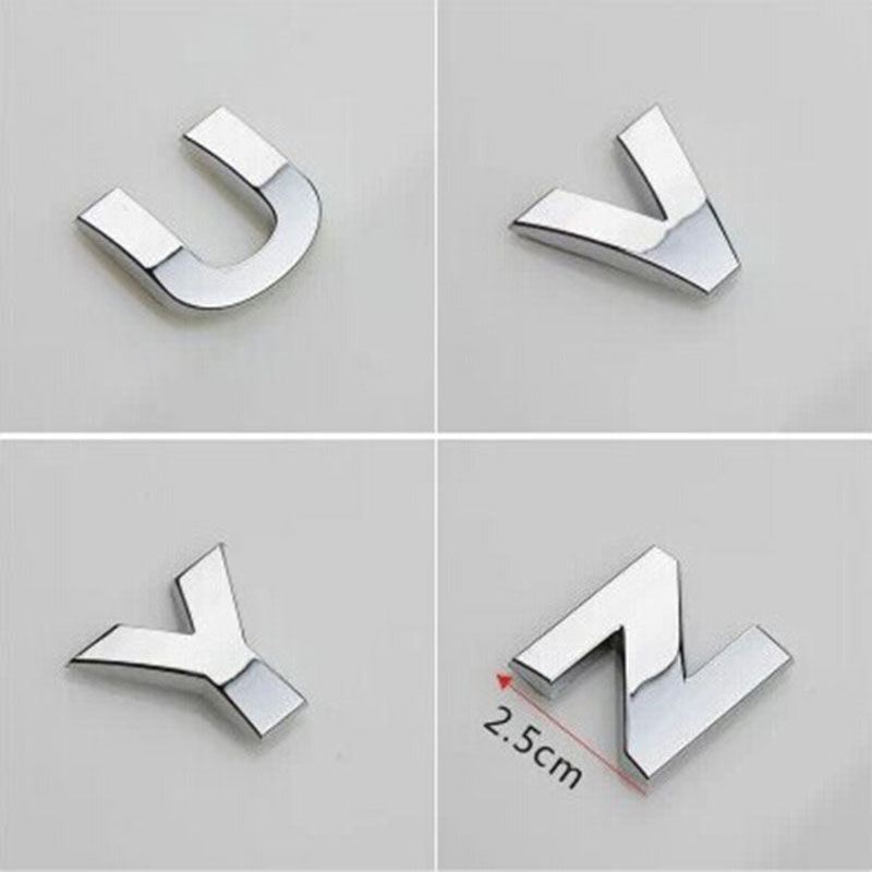1PC Car Sticker creative 3D Letters A-Z/0-9 emblem DIY Car styling metal sticker