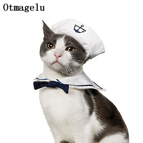 Funny Pet Cat Costumes Cat Dog Rabbit Apparel Clothes For Halloween Cosplay Navy Sailor Costumes Jacket Cloak Dog Accessories ► Photo 1/6