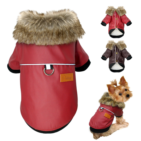 Waterproof Dog Clothes Leather Coat Winter Dog Jacket Coat For Small Dogs Pets Pug French Bulldog Schnauzer roupa cachorro ► Photo 1/6