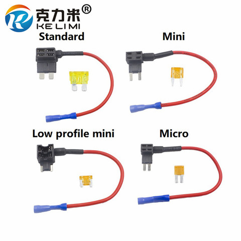 Add-a-circuit Fuse Holder Micro/Mini/Low-profile mini/Standard ATM APM Blade Tap Dual adapter Auto Car Fuse with holder ► Photo 1/6