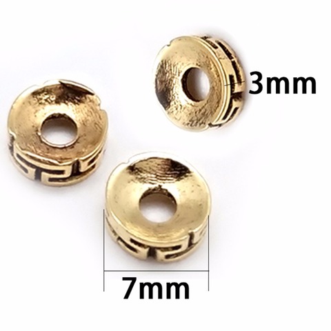 Round Antique Gold Silver Plated  3x7mm Loose Beads Rondelle Spacer Beads for women jewelry making ► Photo 1/6