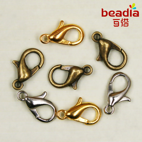 12pcs Gold/Rhodium/Vintage Bronze Plated Lobster Clasps Hooks Jewelry Findings 12mm Free Shipping ► Photo 1/4