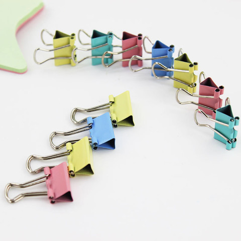 60 PCS 15mm Random Colored Metal Binder Clips for Notes Letter Paper Books Home Office School File Paper Organizer ► Photo 1/6