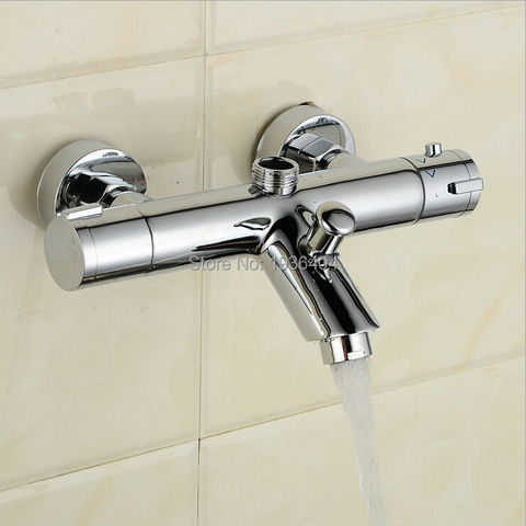 Thermostatic Shower Faucet Mixer Water Tap Dual Handle Polished Chrome thermostatic mixing valve torneira de parede TR508 ► Photo 1/6