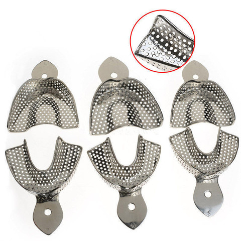 1 Set Dental Lab Equipment L/M/S Size Upper Lower Stainless Steel Impression Trays For Dental Lab Free Shipping ► Photo 1/4