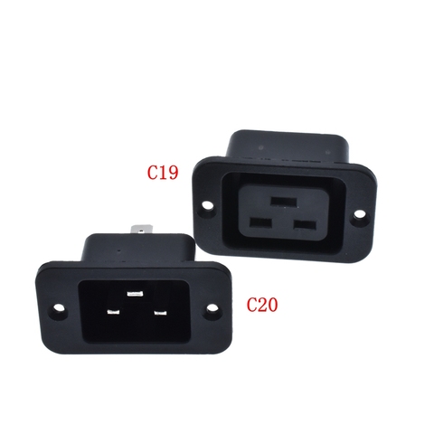 AC 250V 16A IEC 320 C19 C20 Panel Mount Plug Connector Socket ► Photo 1/6