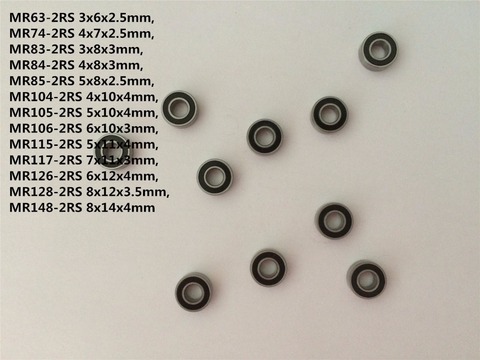 10pcs MR Series MR63-2RS To MR148-2RS Miniature Model Bearing Rubber Sealed Ball Bearings ► Photo 1/4