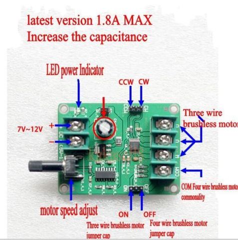 5V-12V DC Brushless Motor Driver Board Controller for Hard drive motor 3/4 wire ► Photo 1/5