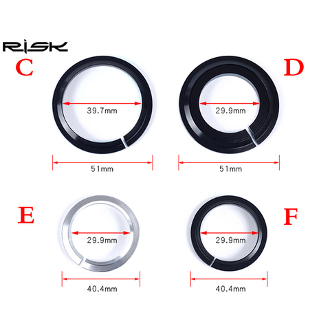 Risk Bicycle Headset Base Aluminum Alloy C D E F Base 29.9/39.7mm Diameter for Straight&Taper Fork 42-52/44-55/56mm Bike Headset ► Photo 1/6