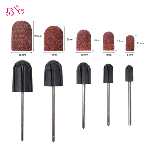 BNG Professional Rubber Sanding Bands Drill Bit Match Nail Sanding Cap Accessrry Electric Nail Burr Manicure Pedicure Art Tools ► Photo 1/5