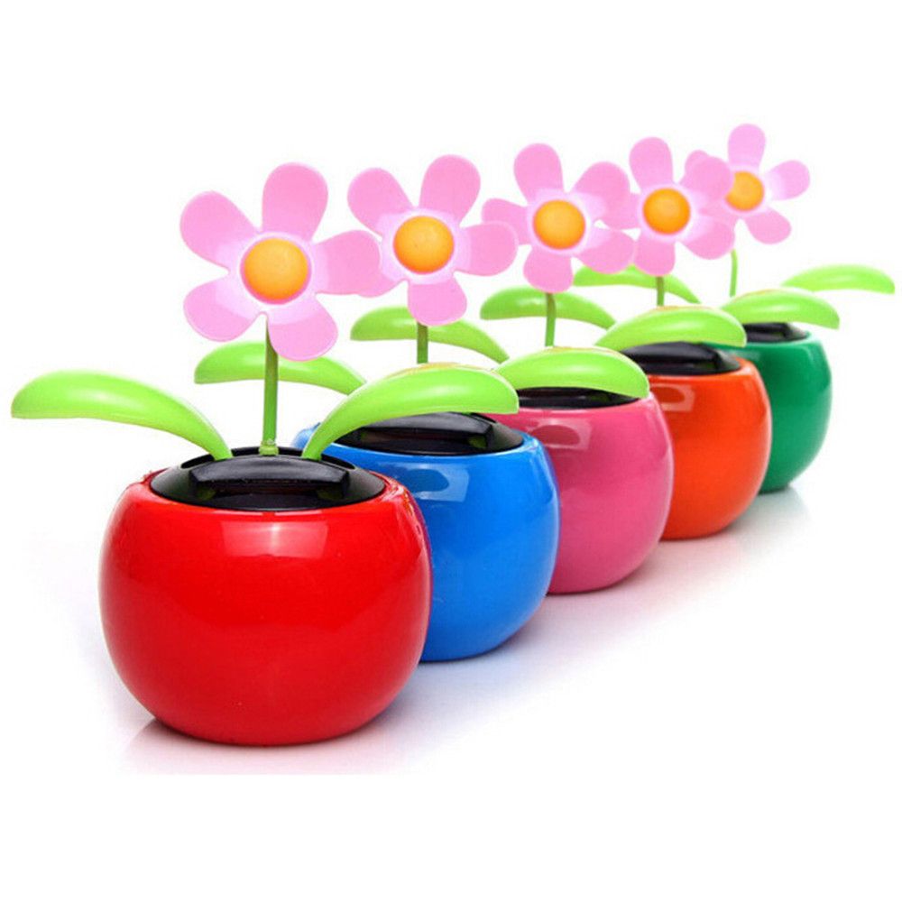Solar Powered Bobble Plant Toy Dancing Flower Toy For Car Dashboard Decor 