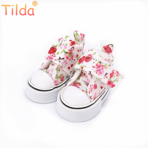 Tilda 3.5 cm Blyth Doll Shoes,Floral Canvas Blyth Shoes for Blythe OB24 BJD 1/6 Shoes for KPOP Accessorries for EXO 15cm Dolls ► Photo 1/6